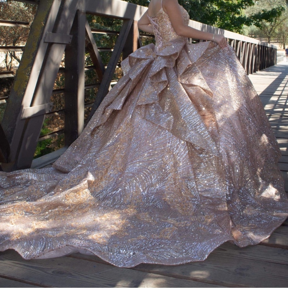 Elegant Rosegold Ball Gown for Quinceañera - Picture 2 of 6
